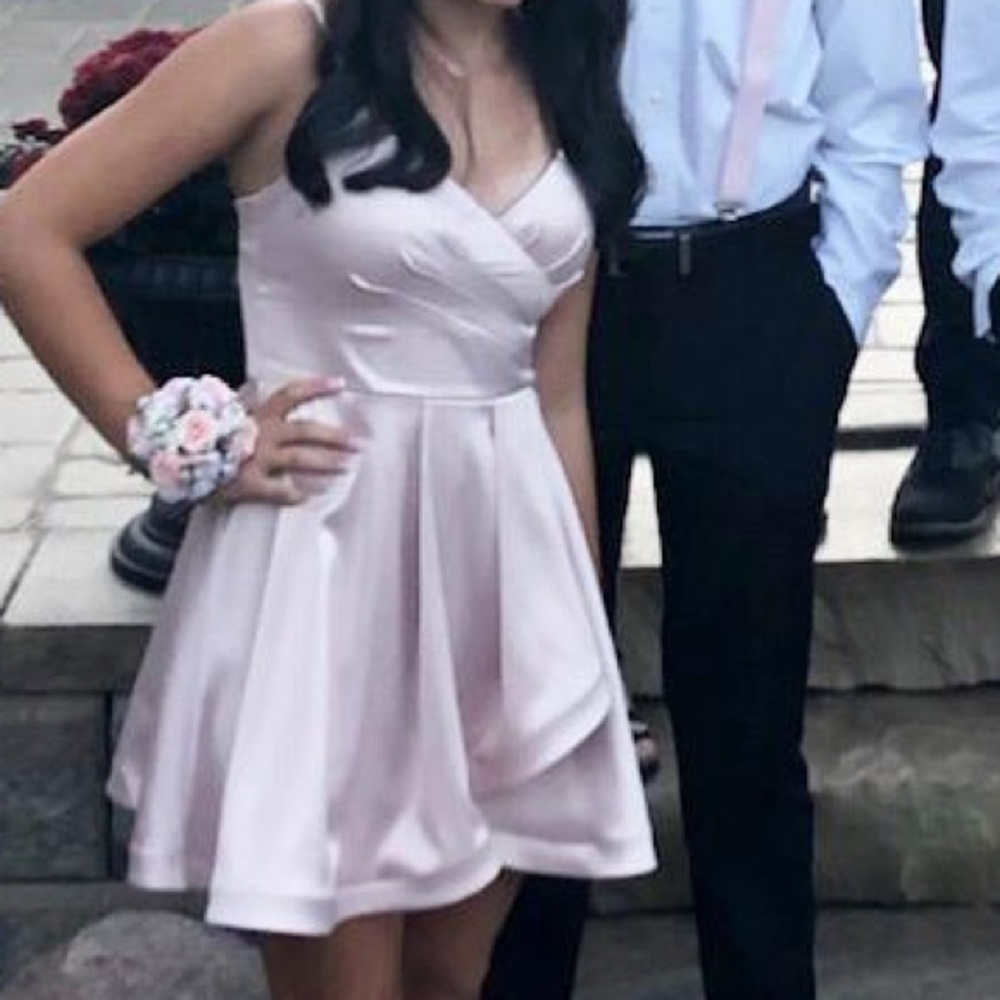 Baby pink homecoming dress